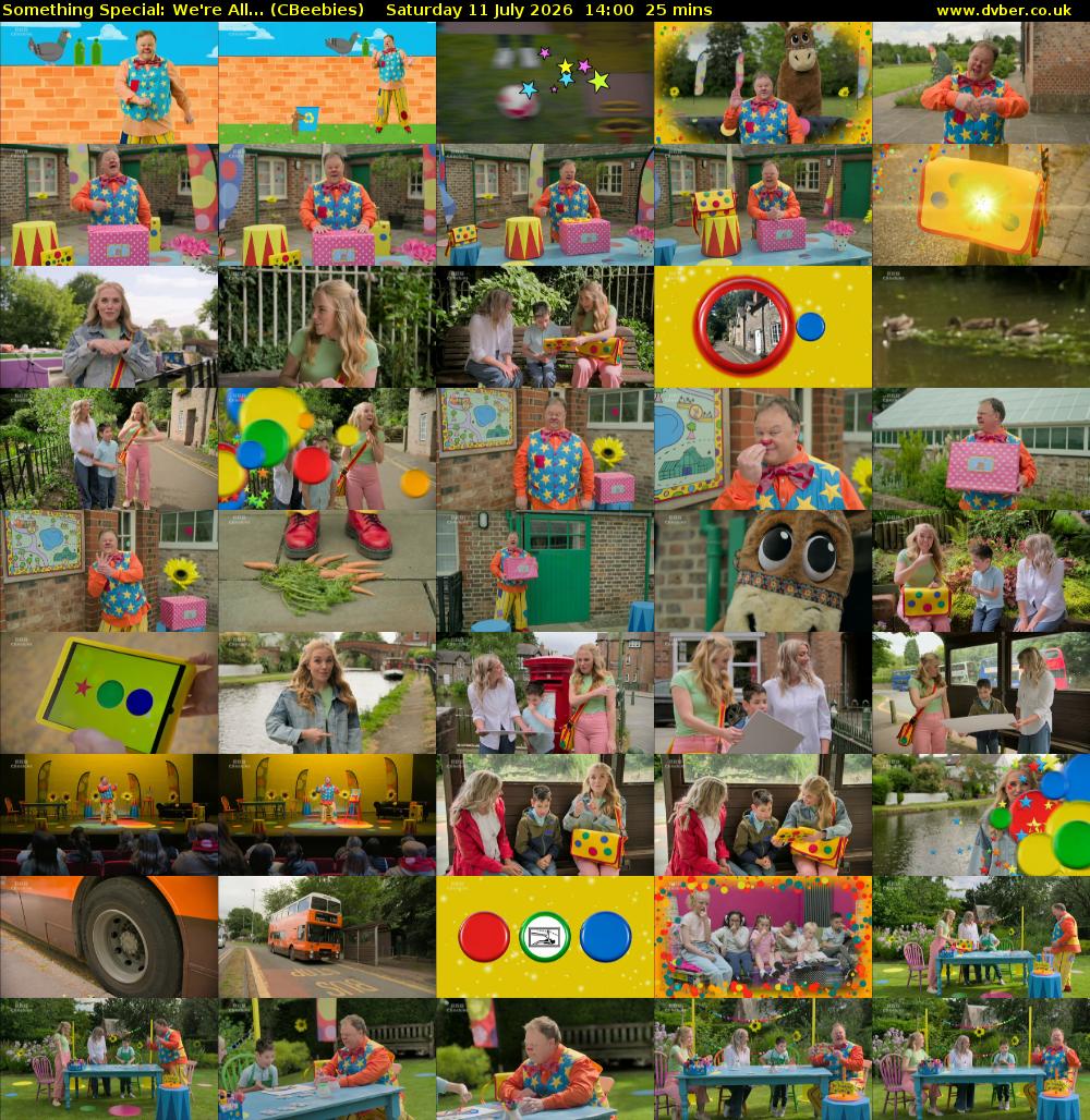 Something Special: We're All... (CBeebies) Saturday 11 July 2026 14:00 - 14:25