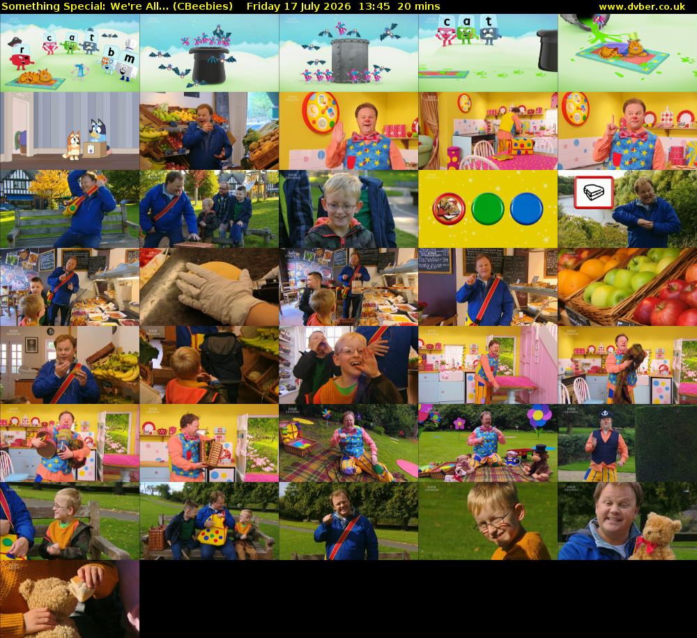 Something Special: We're All... (CBeebies) Friday 17 July 2026 13:45 - 14:05