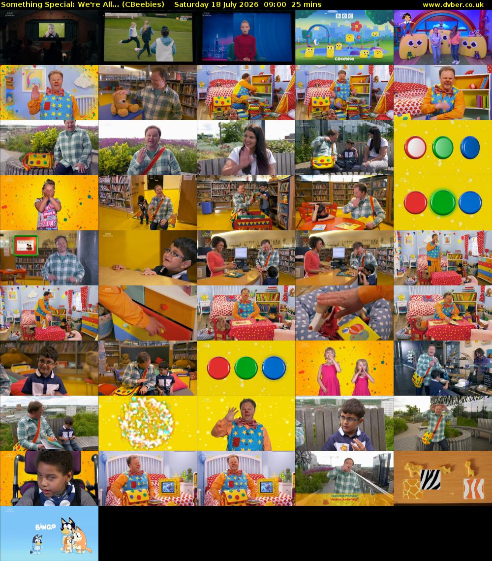 Something Special: We're All... (CBeebies) Saturday 18 July 2026 09:00 - 09:25