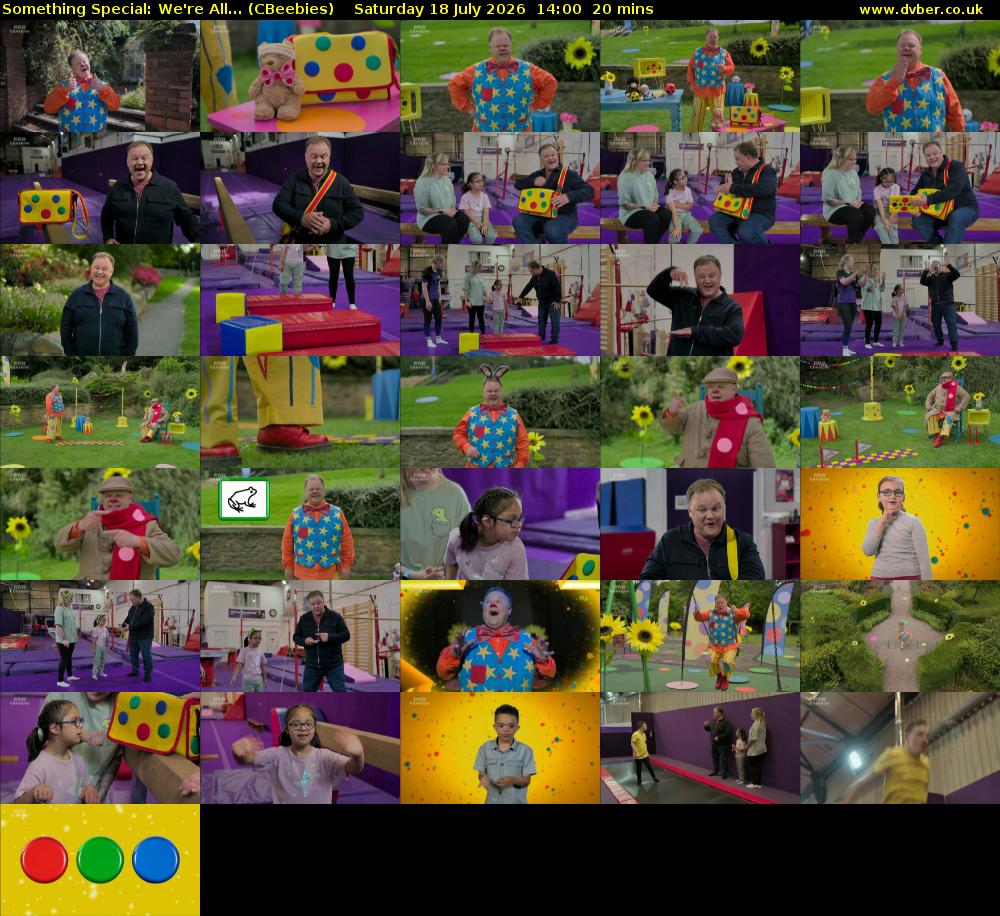 Something Special: We're All... (CBeebies) Saturday 18 July 2026 14:00 - 14:20
