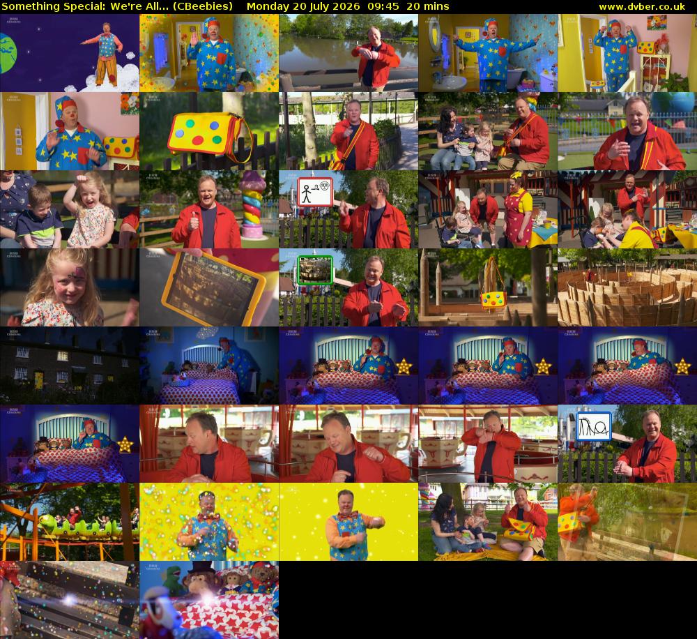 Something Special: We're All... (CBeebies) Monday 20 July 2026 09:45 - 10:05