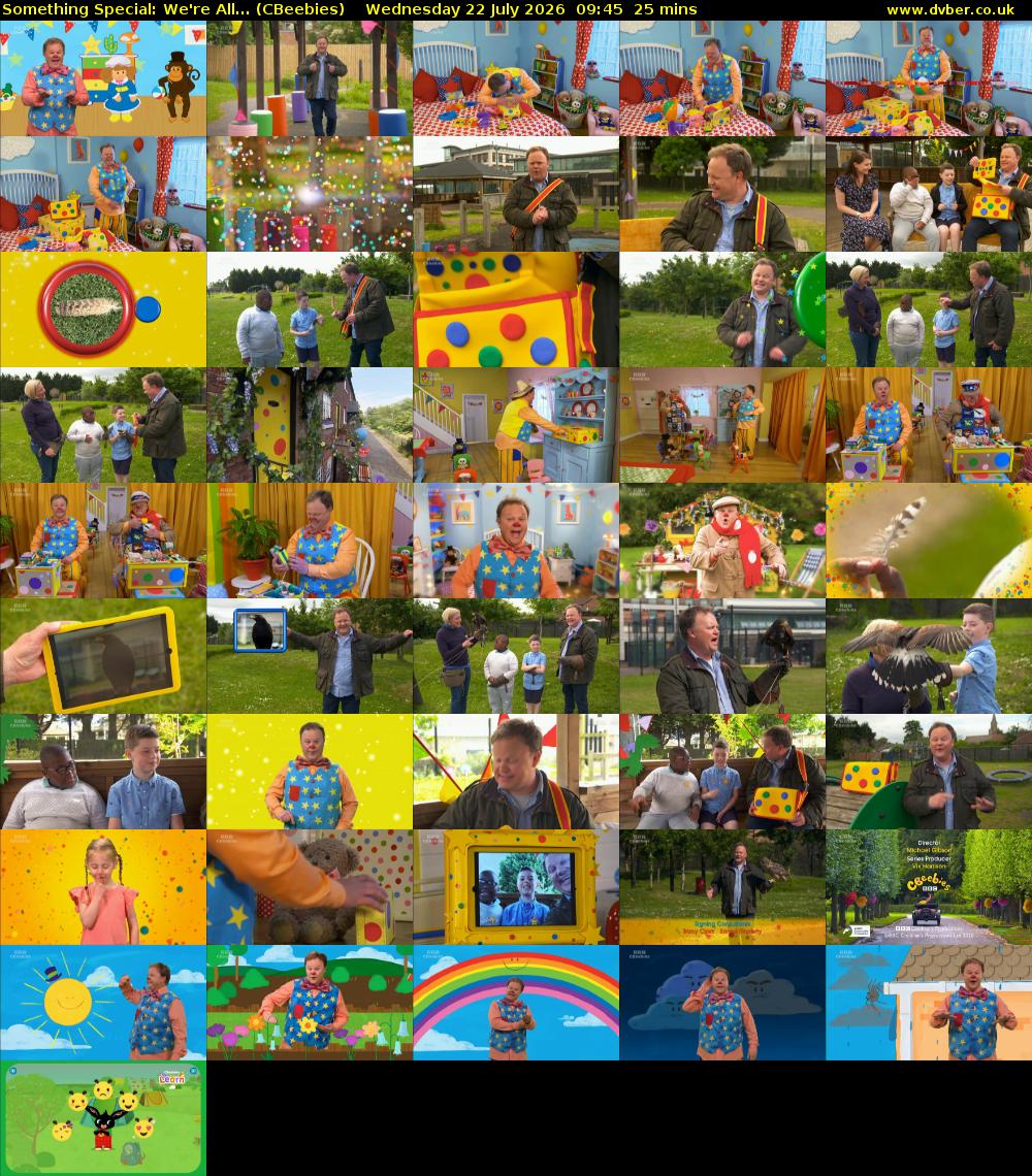 Something Special: We're All... (CBeebies) Wednesday 22 July 2026 09:45 - 10:10