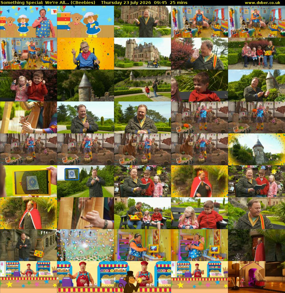 Something Special: We're All... (CBeebies) Thursday 23 July 2026 09:45 - 10:10