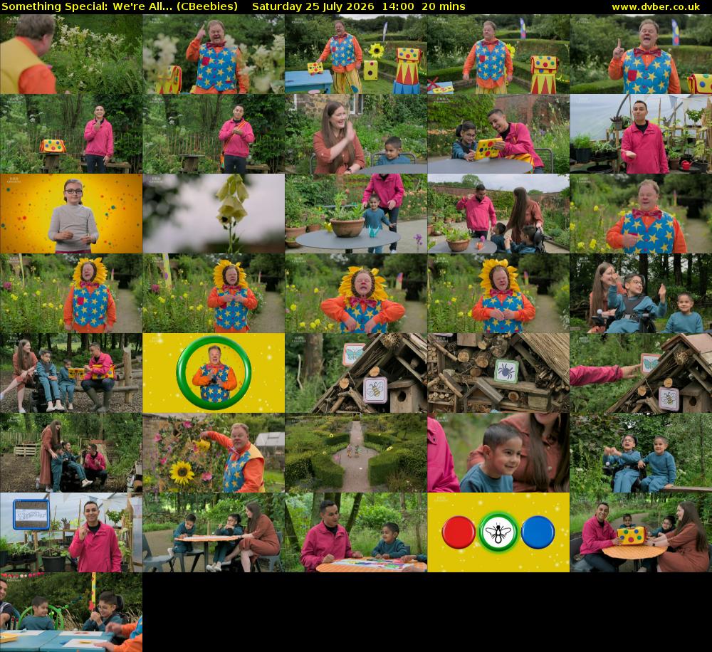 Something Special: We're All... (CBeebies) Saturday 25 July 2026 14:00 - 14:20