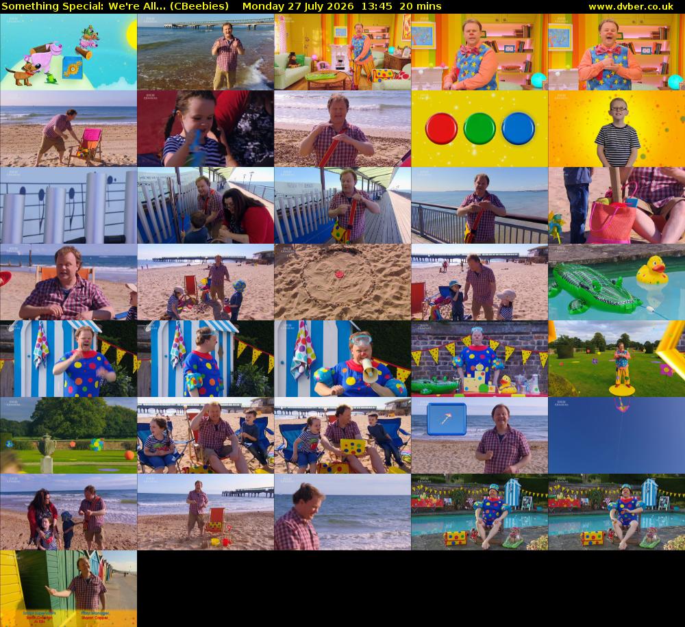 Something Special: We're All... (CBeebies) Monday 27 July 2026 13:45 - 14:05