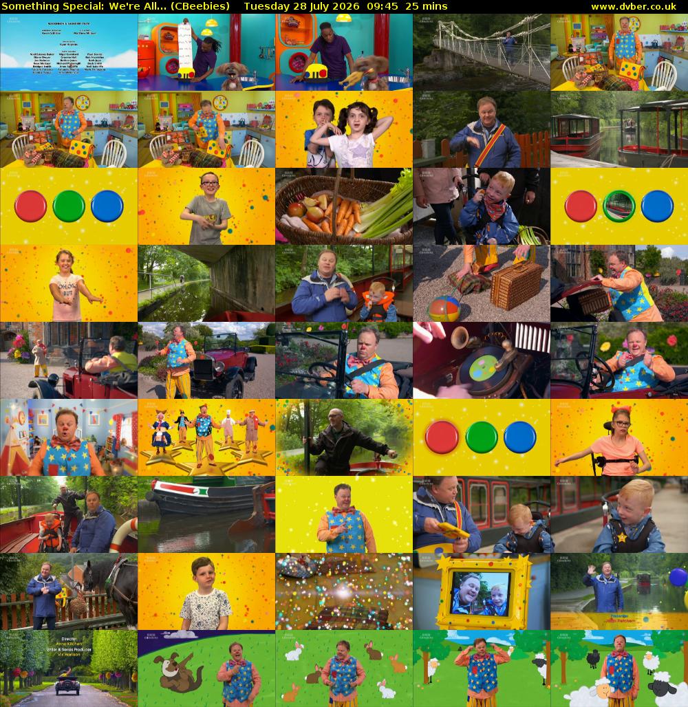 Something Special: We're All... (CBeebies) Tuesday 28 July 2026 09:45 - 10:10
