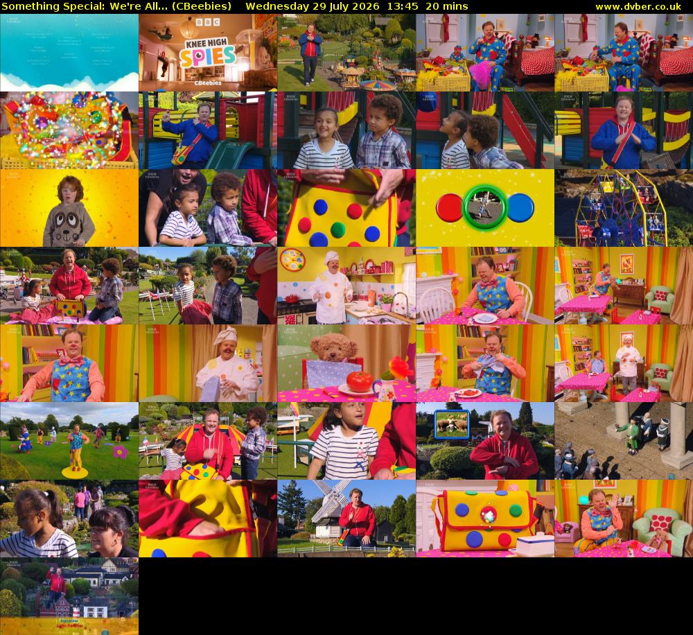 Something Special: We're All... (CBeebies) Wednesday 29 July 2026 13:45 - 14:05
