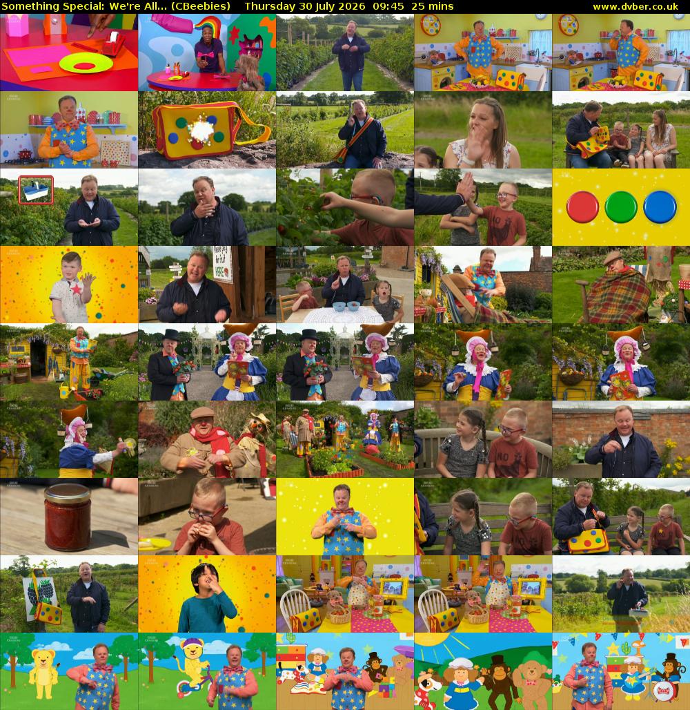 Something Special: We're All... (CBeebies) Thursday 30 July 2026 09:45 - 10:10