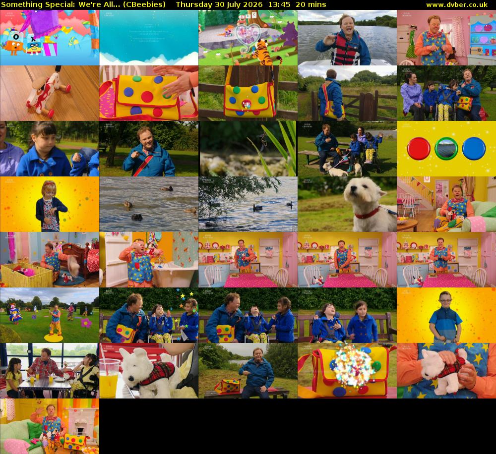 Something Special: We're All... (CBeebies) Thursday 30 July 2026 13:45 - 14:05