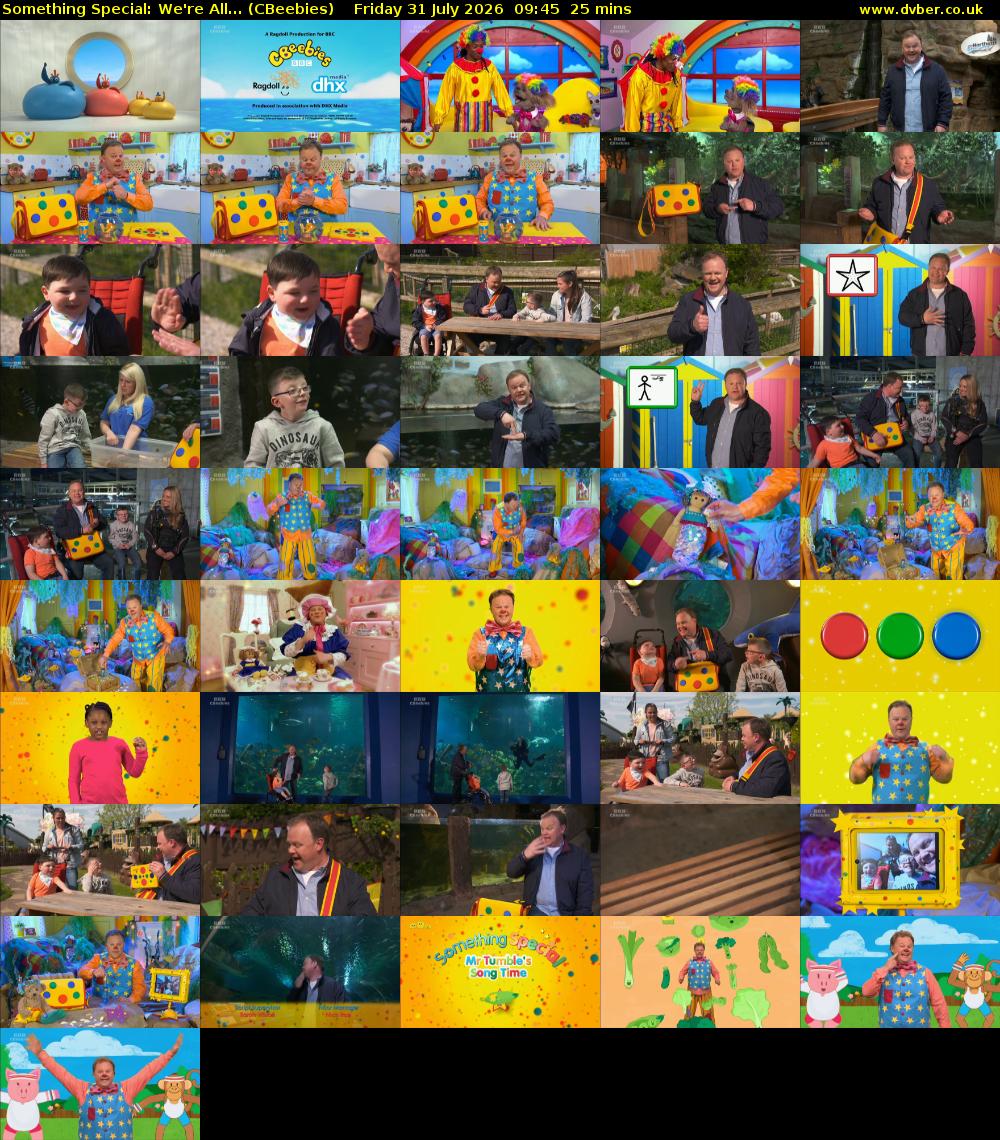 Something Special: We're All... (CBeebies) Friday 31 July 2026 09:45 - 10:10