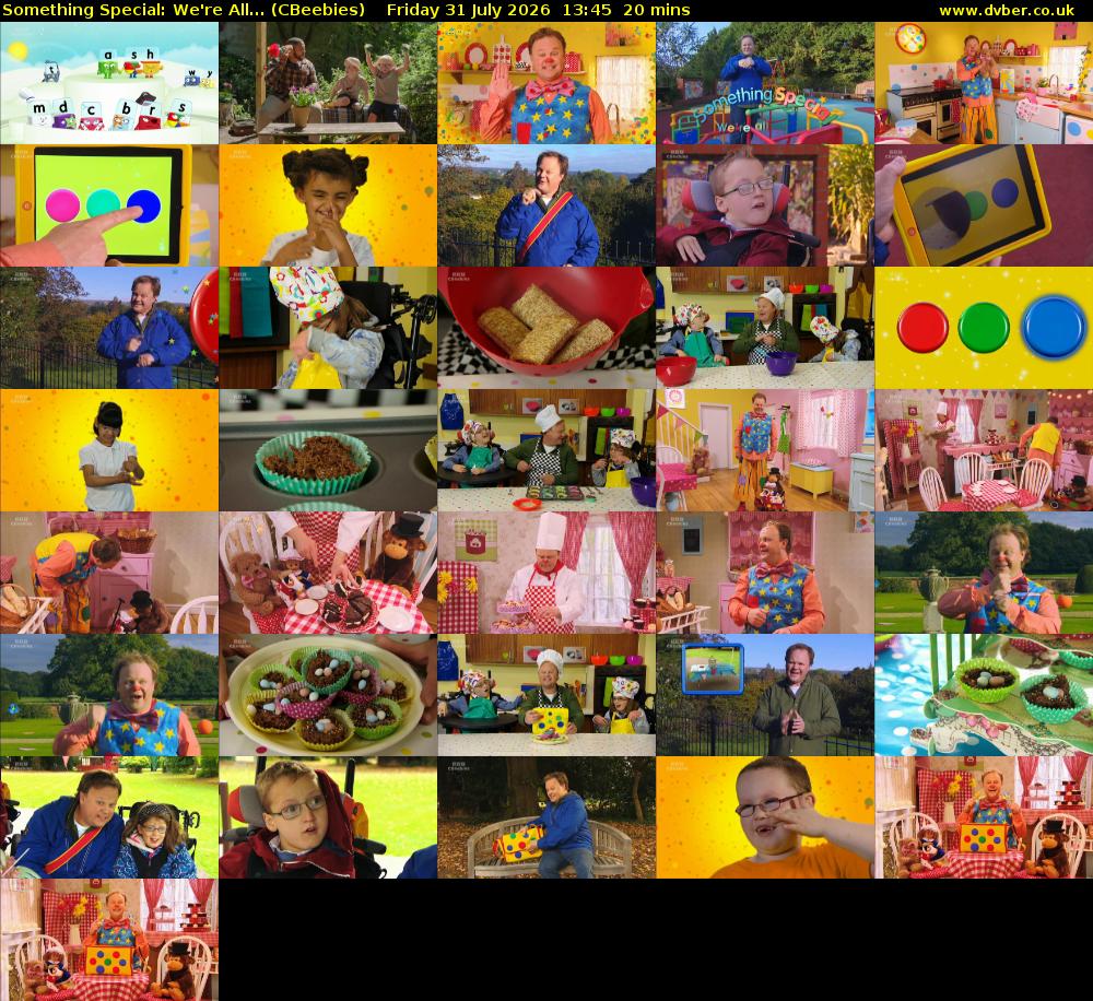 Something Special: We're All... (CBeebies) Friday 31 July 2026 13:45 - 14:05