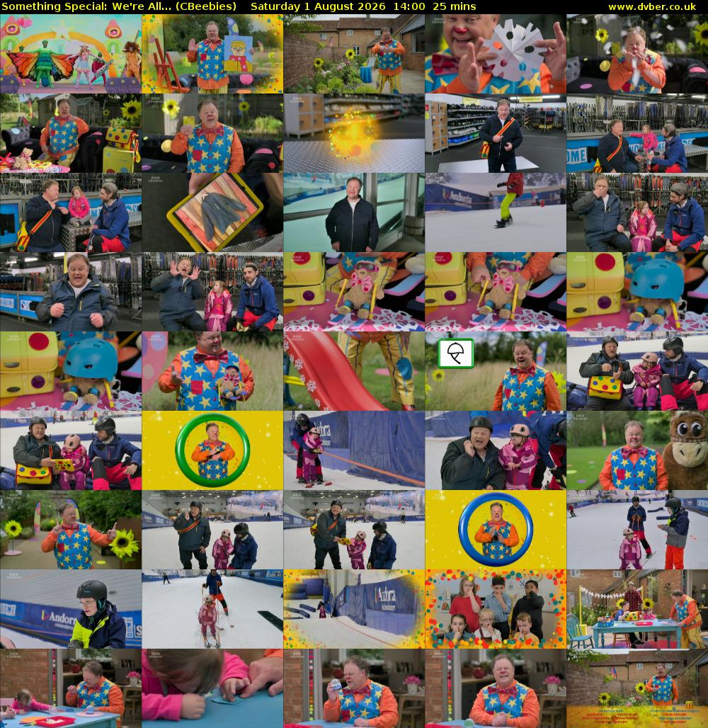 Something Special: We're All... (CBeebies) Saturday 1 August 2026 14:00 - 14:25