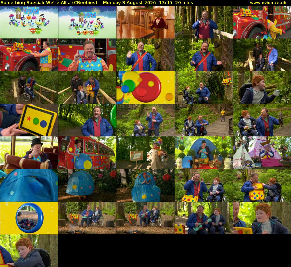 Something Special: We're All... (CBeebies) Monday 3 August 2026 13:45 - 14:05