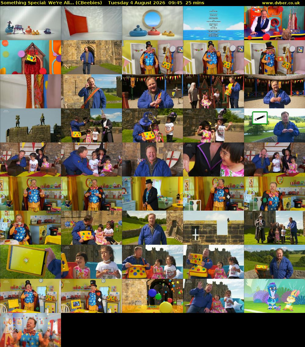 Something Special: We're All... (CBeebies) Tuesday 4 August 2026 09:45 - 10:10