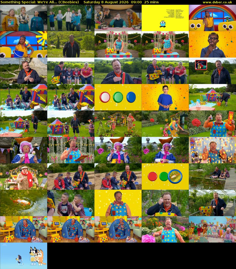 Something Special: We're All... (CBeebies) Saturday 8 August 2026 09:00 - 09:25