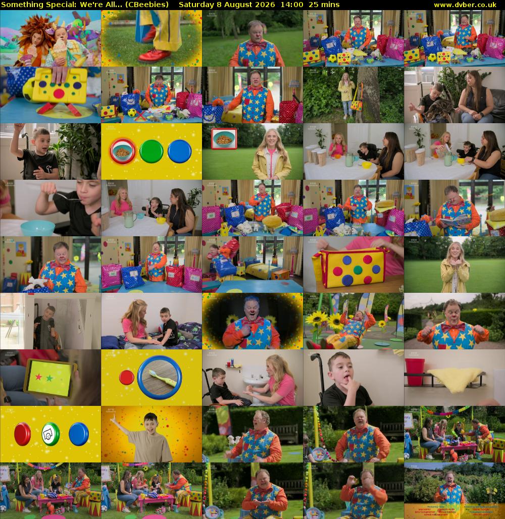 Something Special: We're All... (CBeebies) Saturday 8 August 2026 14:00 - 14:25