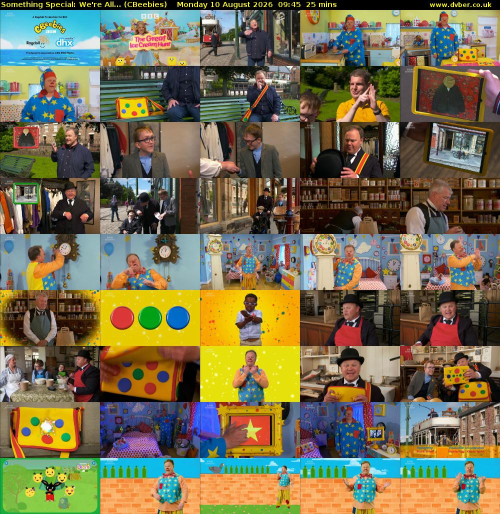 Something Special: We're All... (CBeebies) Monday 10 August 2026 09:45 - 10:10