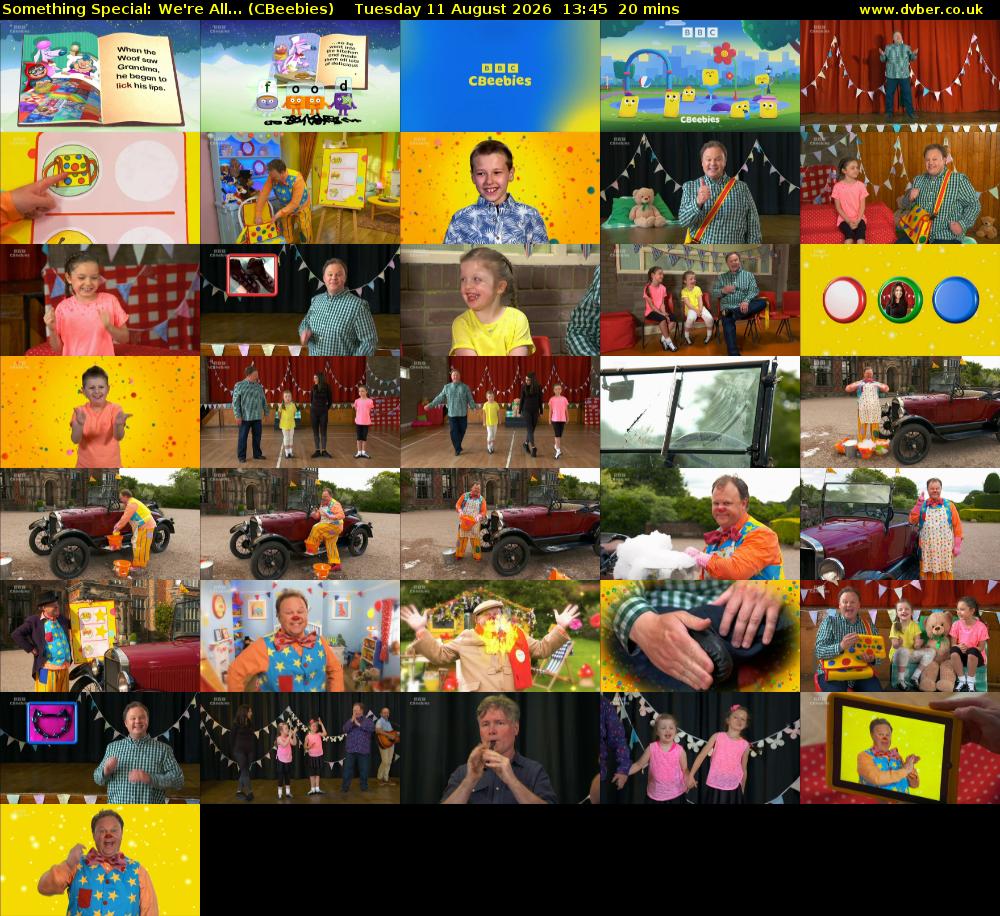 Something Special: We're All... (CBeebies) Tuesday 11 August 2026 13:45 - 14:05