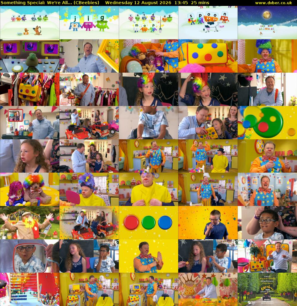 Something Special: We're All... (CBeebies) Wednesday 12 August 2026 13:45 - 14:10