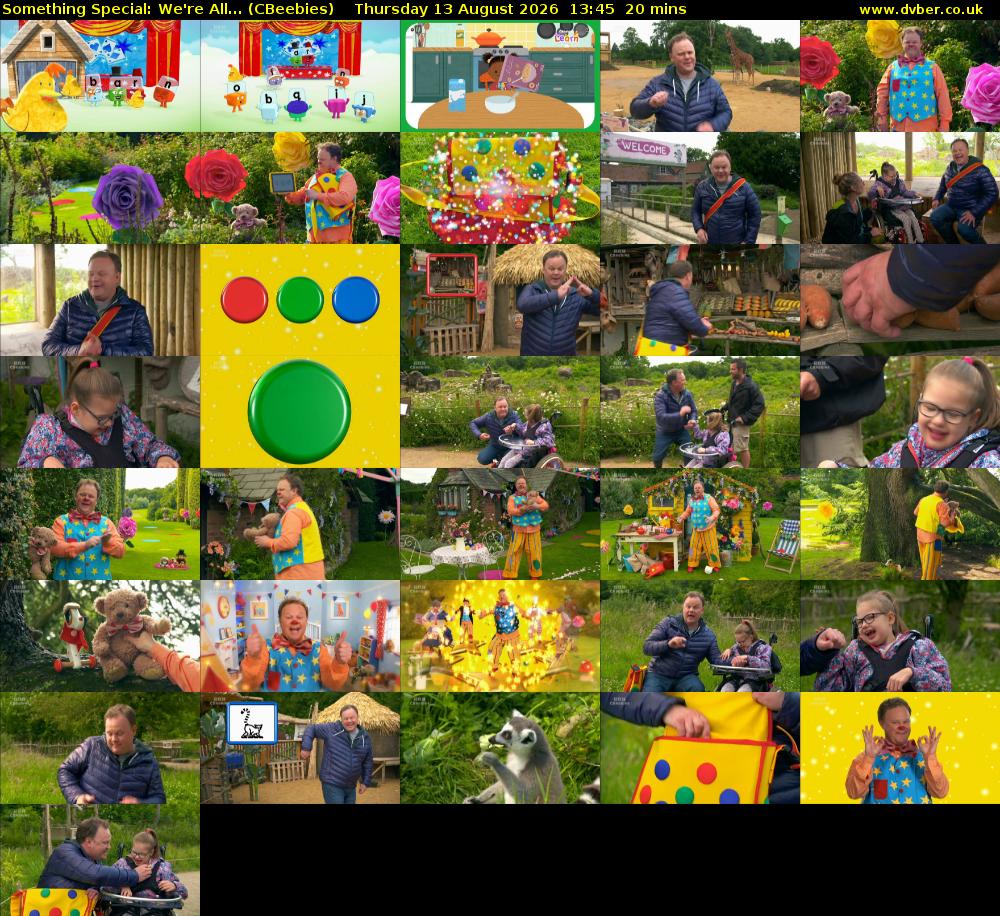 Something Special: We're All... (CBeebies) Thursday 13 August 2026 13:45 - 14:05