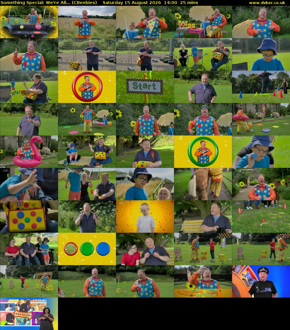 Something Special: We're All... (CBeebies) Saturday 15 August 2026 14:00 - 14:25