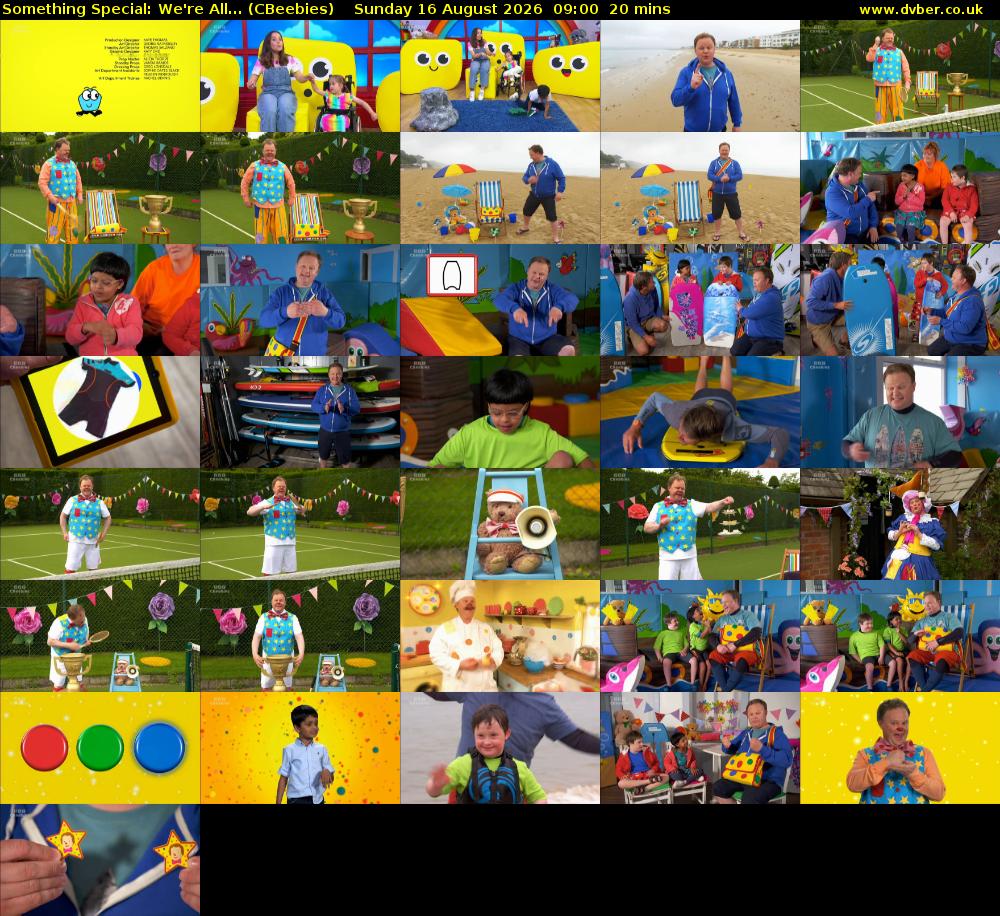 Something Special: We're All... (CBeebies) Sunday 16 August 2026 09:00 - 09:20