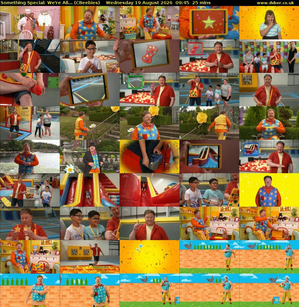 Something Special: We're All... (CBeebies) Wednesday 19 August 2026 09:45 - 10:10