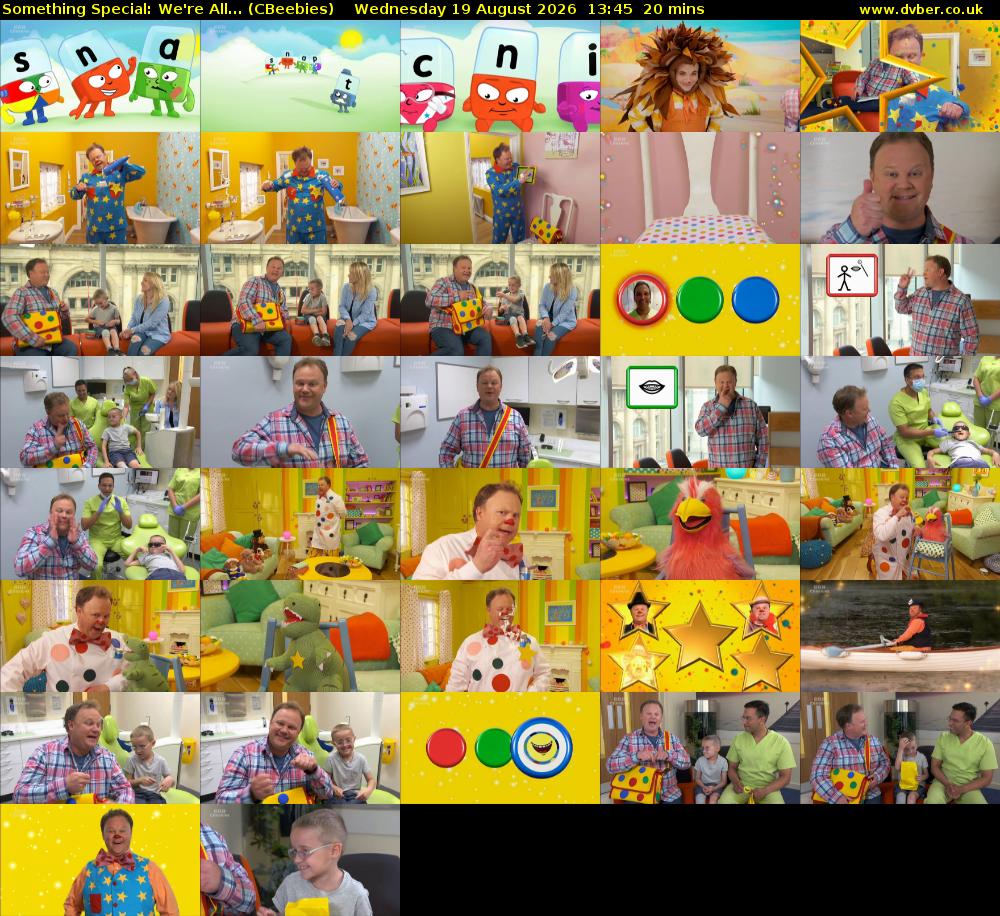 Something Special: We're All... (CBeebies) Wednesday 19 August 2026 13:45 - 14:05