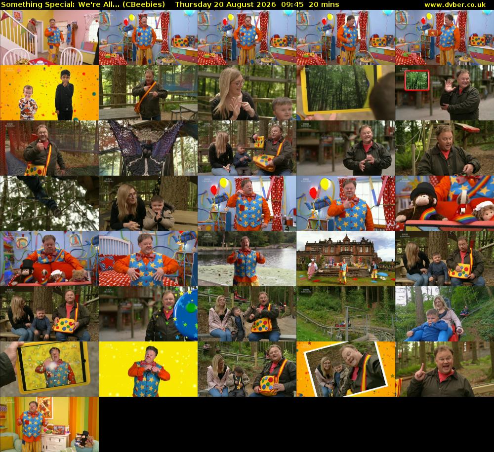 Something Special: We're All... (CBeebies) Thursday 20 August 2026 09:45 - 10:05