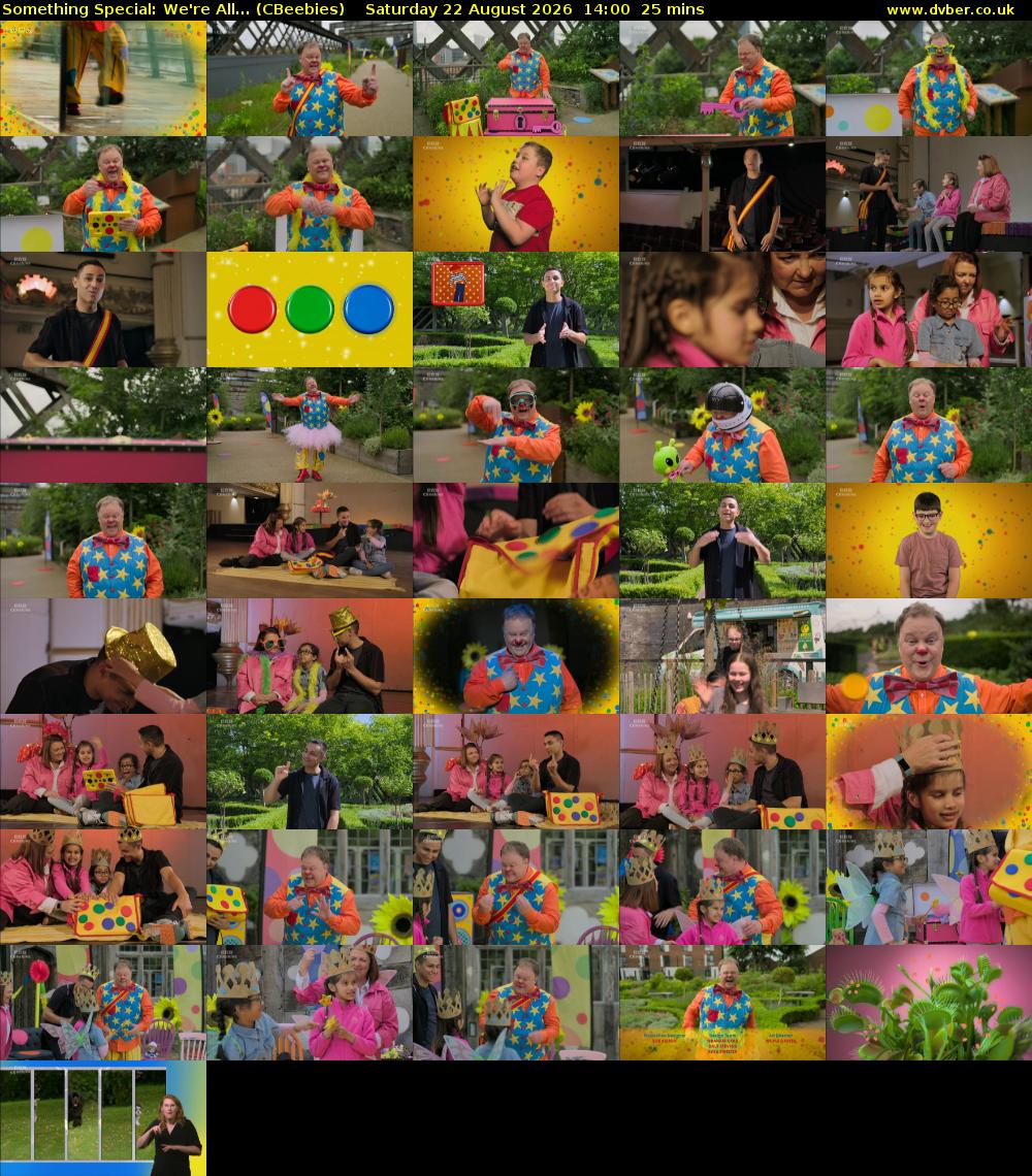 Something Special: We're All... (CBeebies) Saturday 22 August 2026 14:00 - 14:25