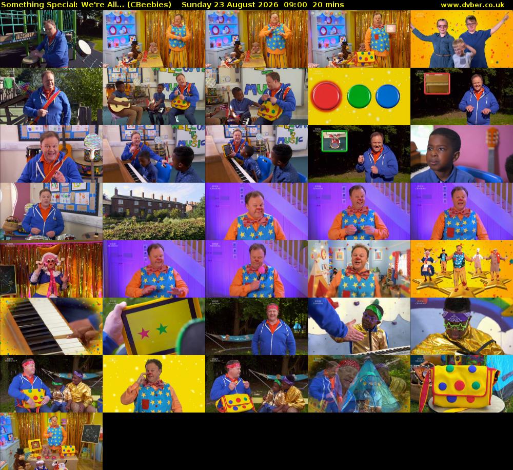 Something Special: We're All... (CBeebies) Sunday 23 August 2026 09:00 - 09:20