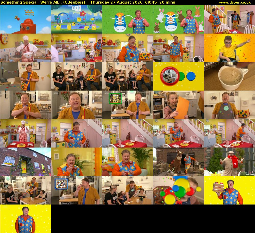 Something Special: We're All... (CBeebies) Thursday 27 August 2026 09:45 - 10:05