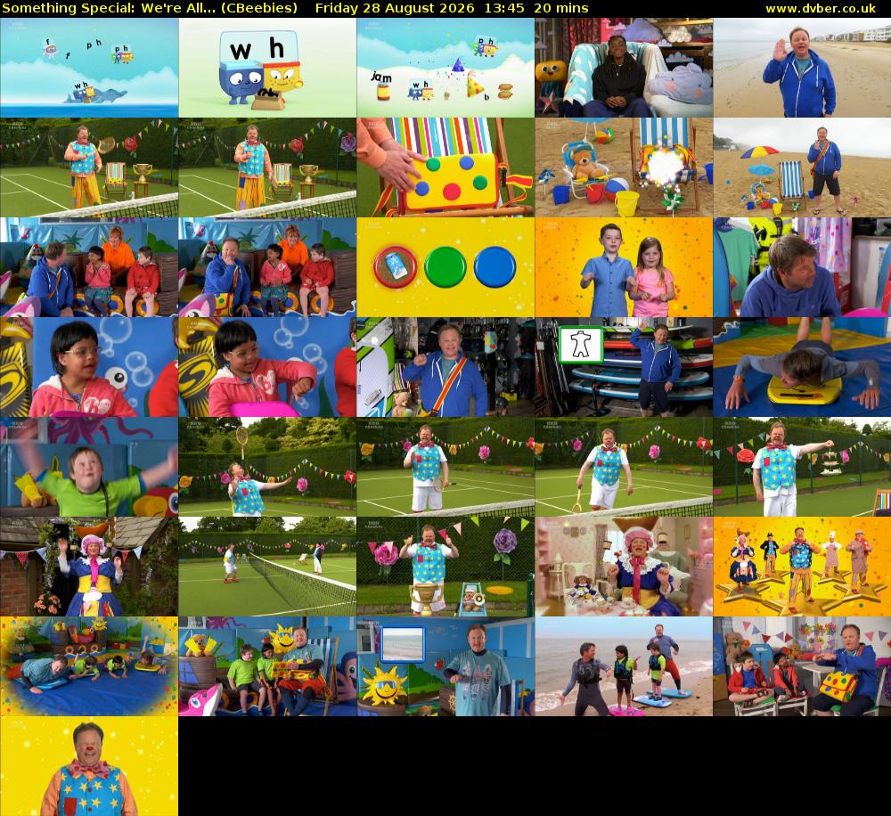 Something Special: We're All... (CBeebies) Friday 28 August 2026 13:45 - 14:05