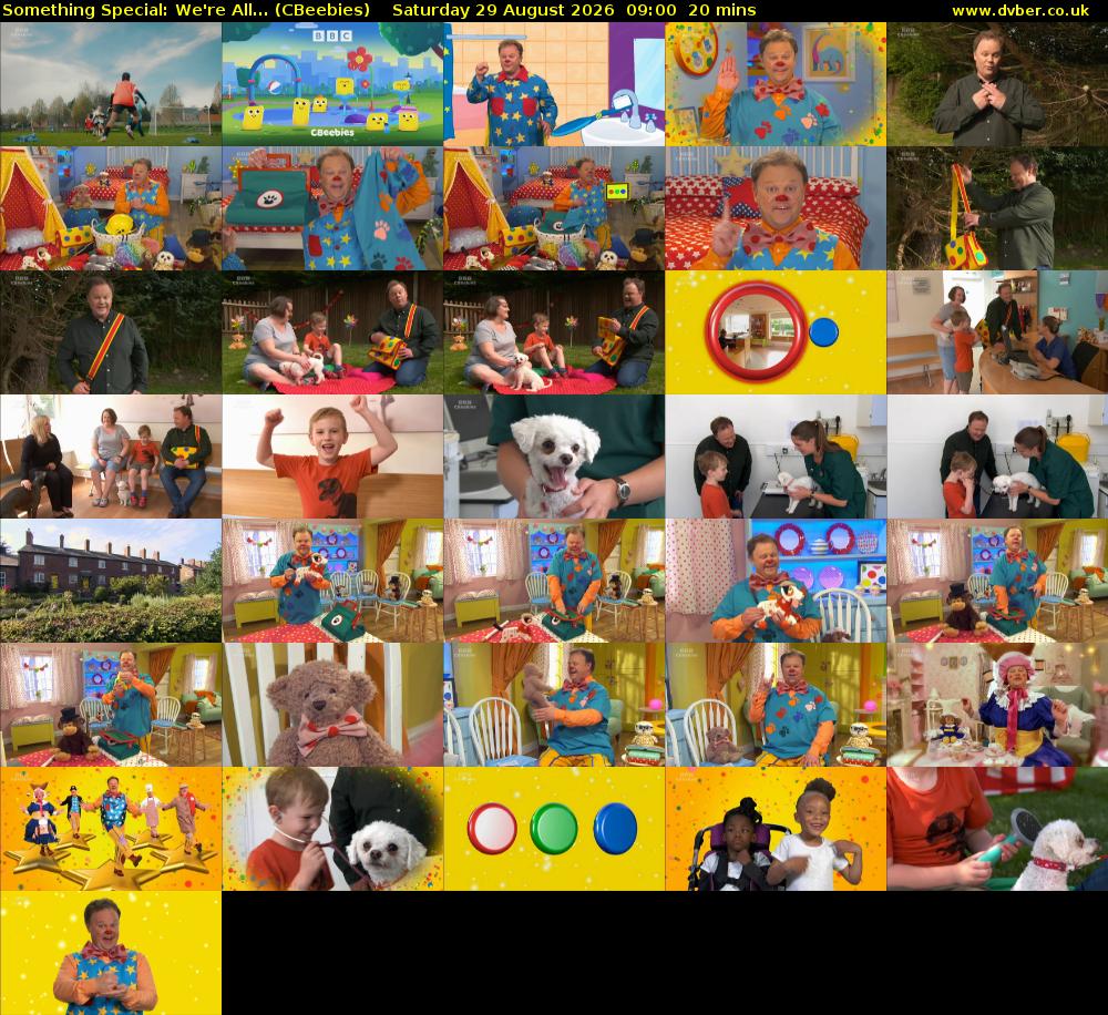 Something Special: We're All... (CBeebies) Saturday 29 August 2026 09:00 - 09:20
