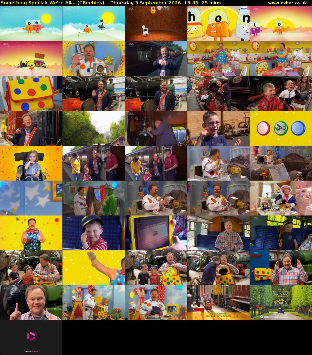 Something Special: We're All... (CBeebies) Thursday 3 September 2026 13:45 - 14:10