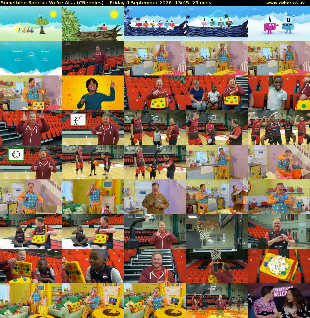 Something Special: We're All... (CBeebies) Friday 4 September 2026 13:45 - 14:10