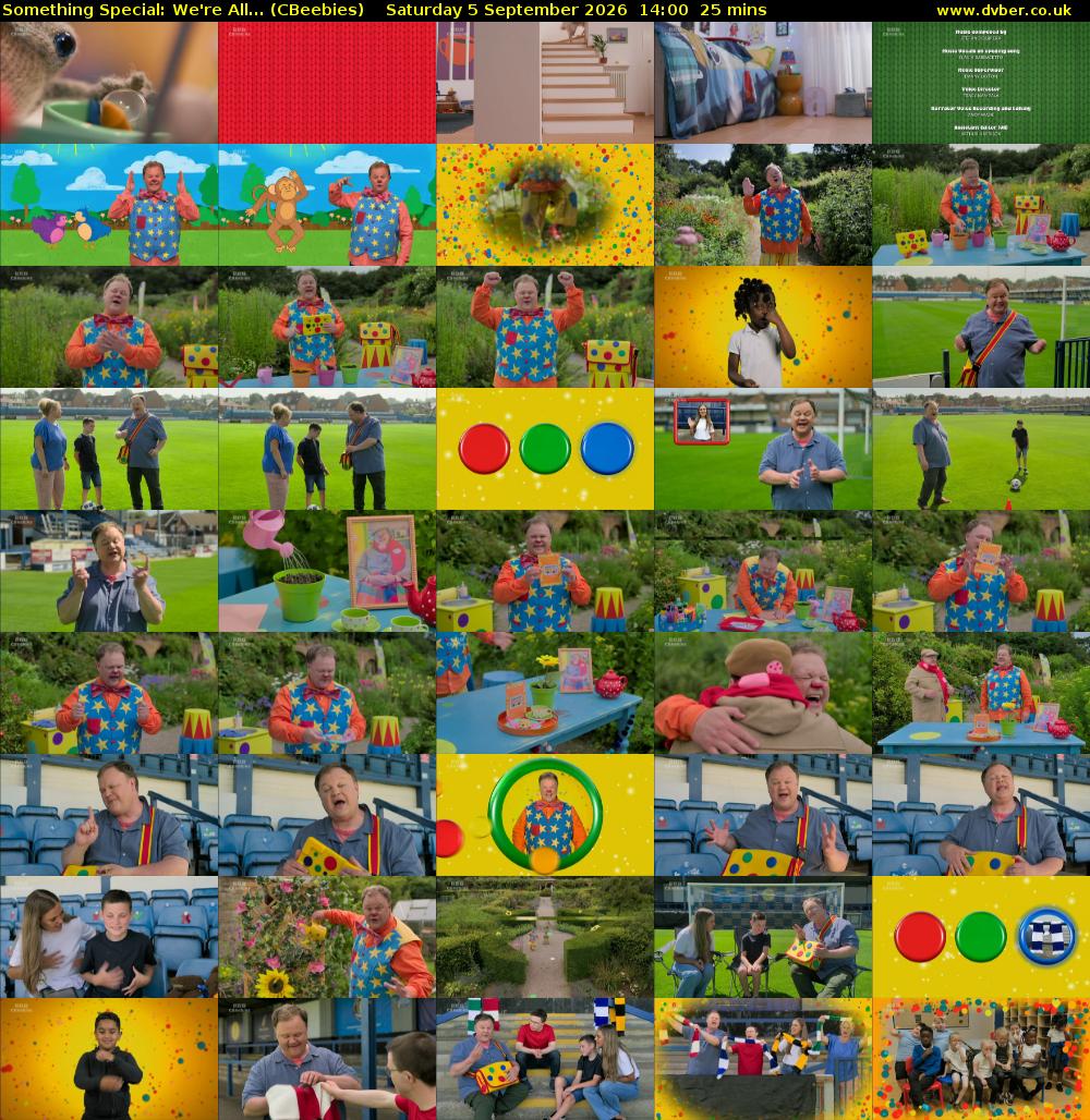 Something Special: We're All... (CBeebies) Saturday 5 September 2026 14:00 - 14:25