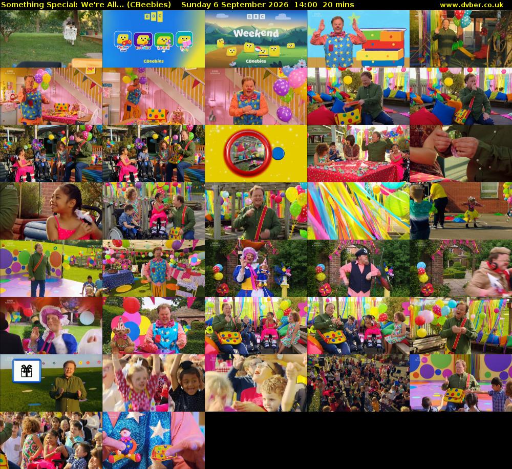 Something Special: We're All... (CBeebies) Sunday 6 September 2026 14:00 - 14:20