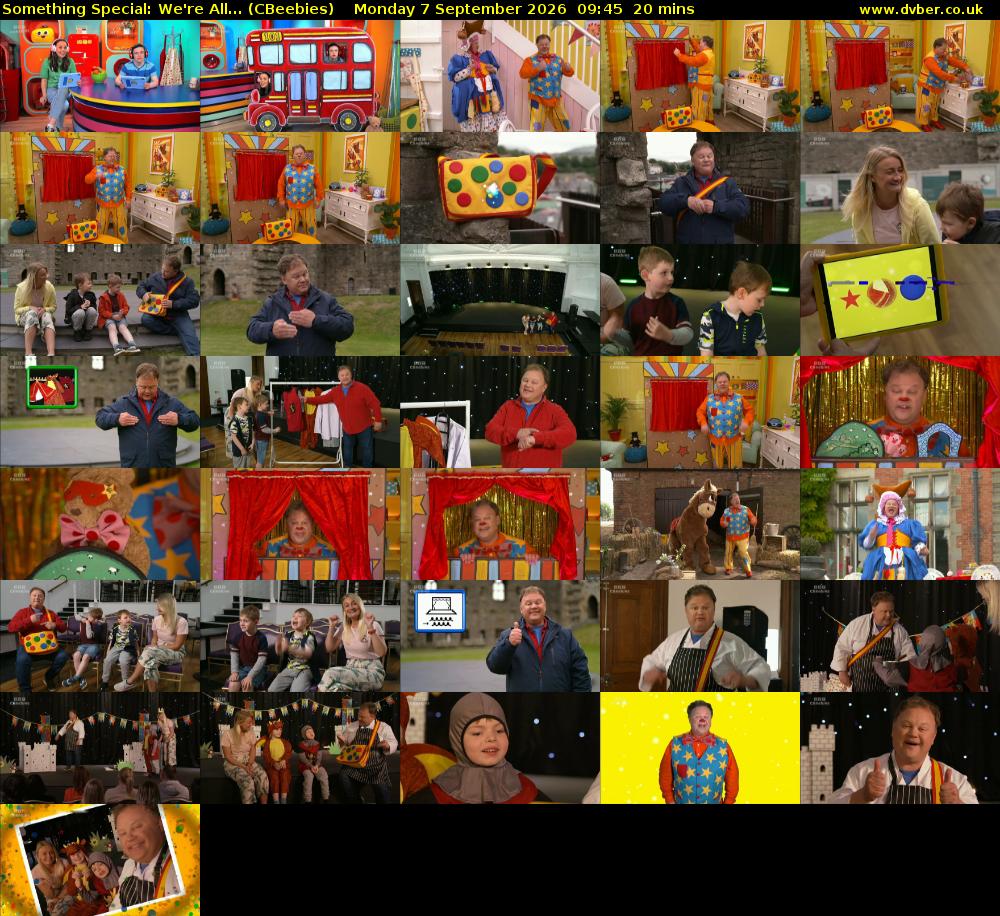 Something Special: We're All... (CBeebies) Monday 7 September 2026 09:45 - 10:05