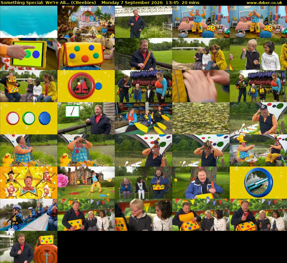 Something Special: We're All... (CBeebies) Monday 7 September 2026 13:45 - 14:05