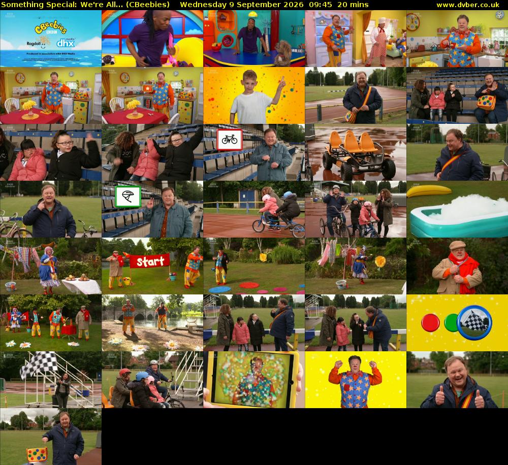 Something Special: We're All... (CBeebies) Wednesday 9 September 2026 09:45 - 10:05