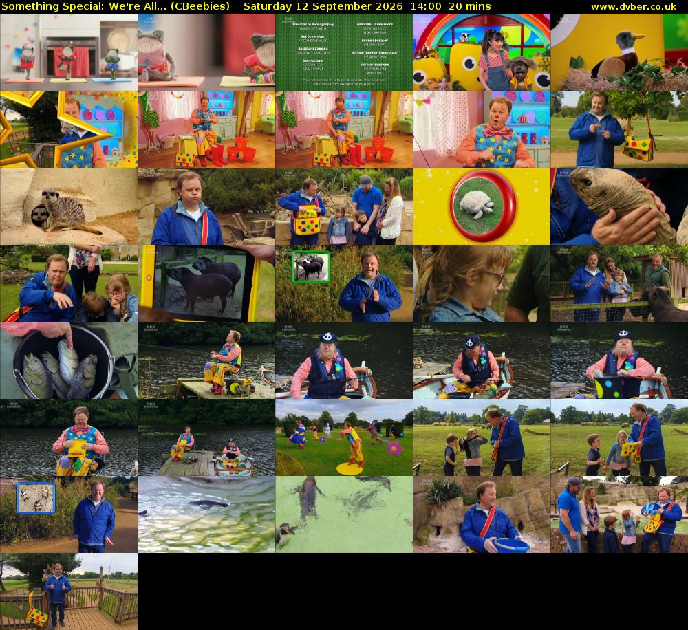 Something Special: We're All... (CBeebies) Saturday 12 September 2026 14:00 - 14:20