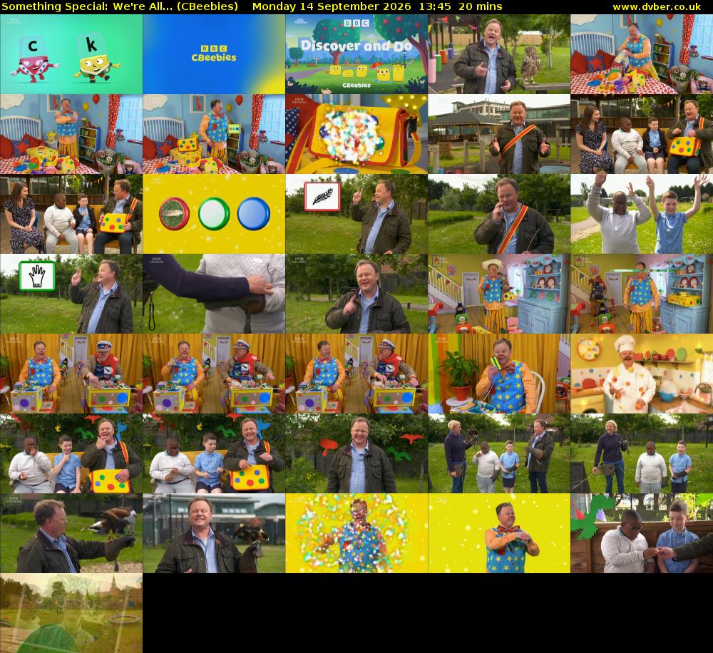 Something Special: We're All... (CBeebies) Monday 14 September 2026 13:45 - 14:05
