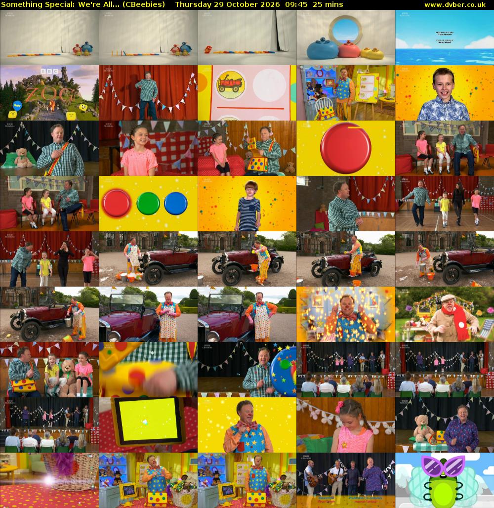 Something Special: We're All... (CBeebies) Thursday 29 October 2026 09:45 - 10:10