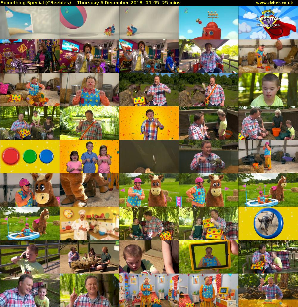 Something Special (CBeebies) Thursday 6 December 2018 09:45 - 10:10