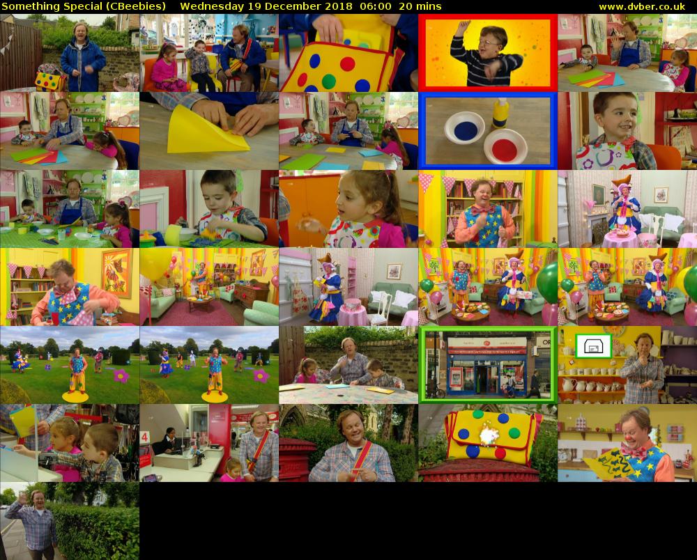 Something Special (CBeebies) Wednesday 19 December 2018 06:00 - 06:20