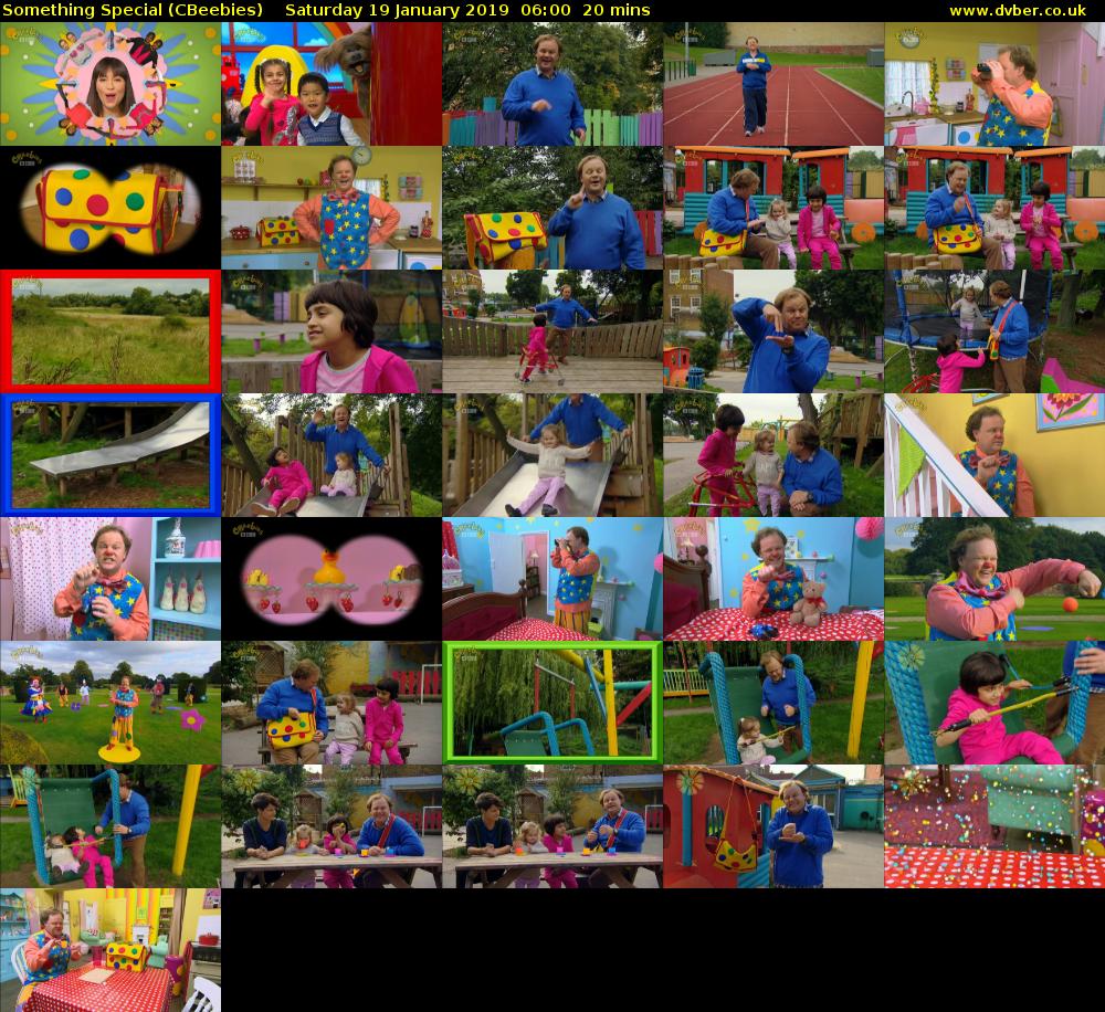 Something Special (CBeebies) Saturday 19 January 2019 06:00 - 06:20