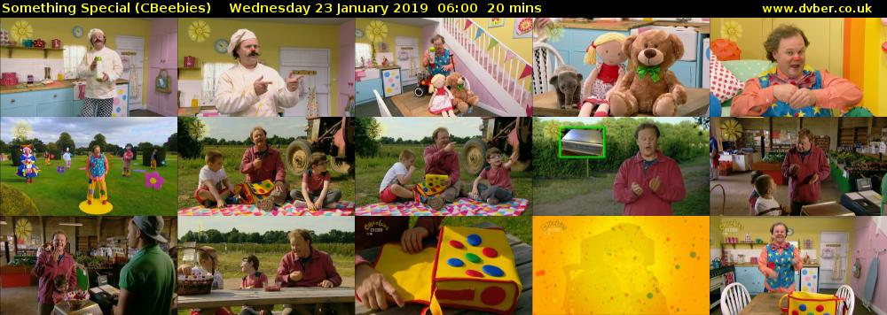 Something Special (CBeebies) Wednesday 23 January 2019 06:00 - 06:20