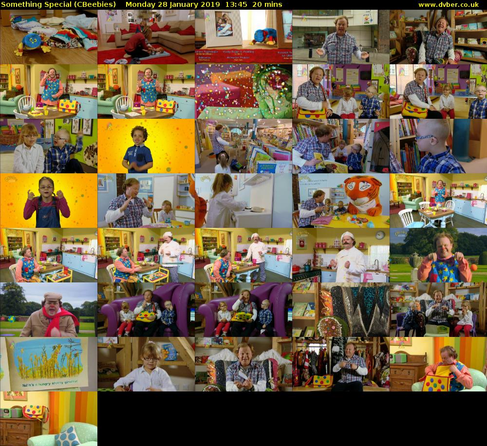 Something Special (CBeebies) Monday 28 January 2019 13:45 - 14:05