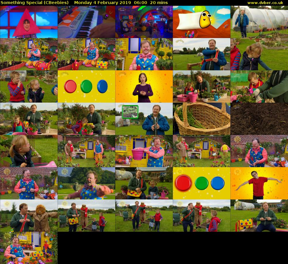 Something Special (CBeebies) Monday 4 February 2019 06:00 - 06:20